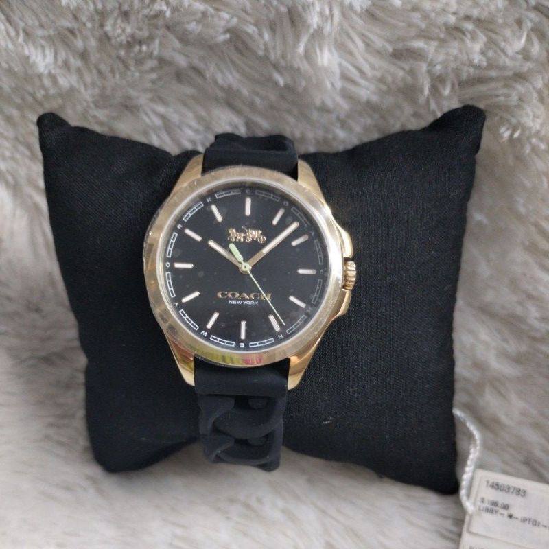 JAM TANGAN WANITA COACH RUBBER BLACK 14503783