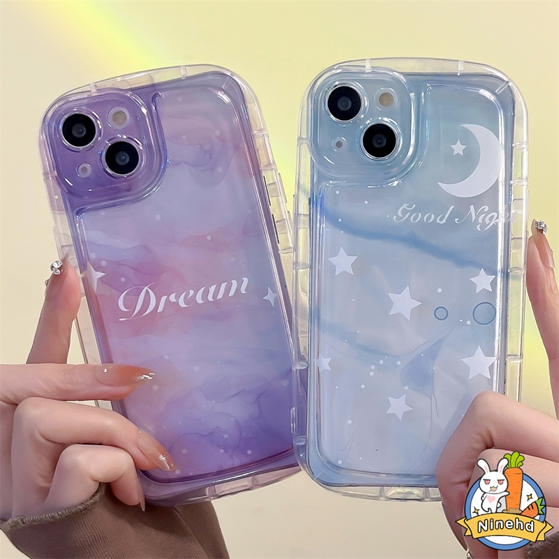 IPHONE Casing Kompatibel Untuk Iphone14 13 12 11 Pro Max X Xr Xs Max8 7 6 6s Plus Se2020 Dream Star Clear Sabun Phone Case Anti Jatuh Airbag Bumper Shockproof Soft Case Cover Pelindung