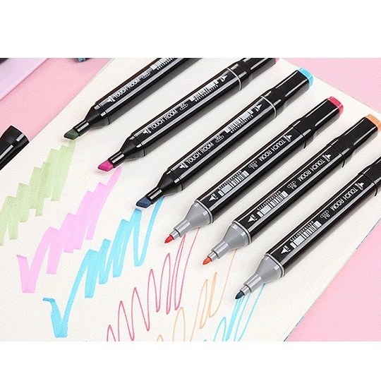 24 Pcs Pensil Warna Cair Set Highlighter Stabilo Mewarnai Menggambar Dual Kepala OSM-ST0103