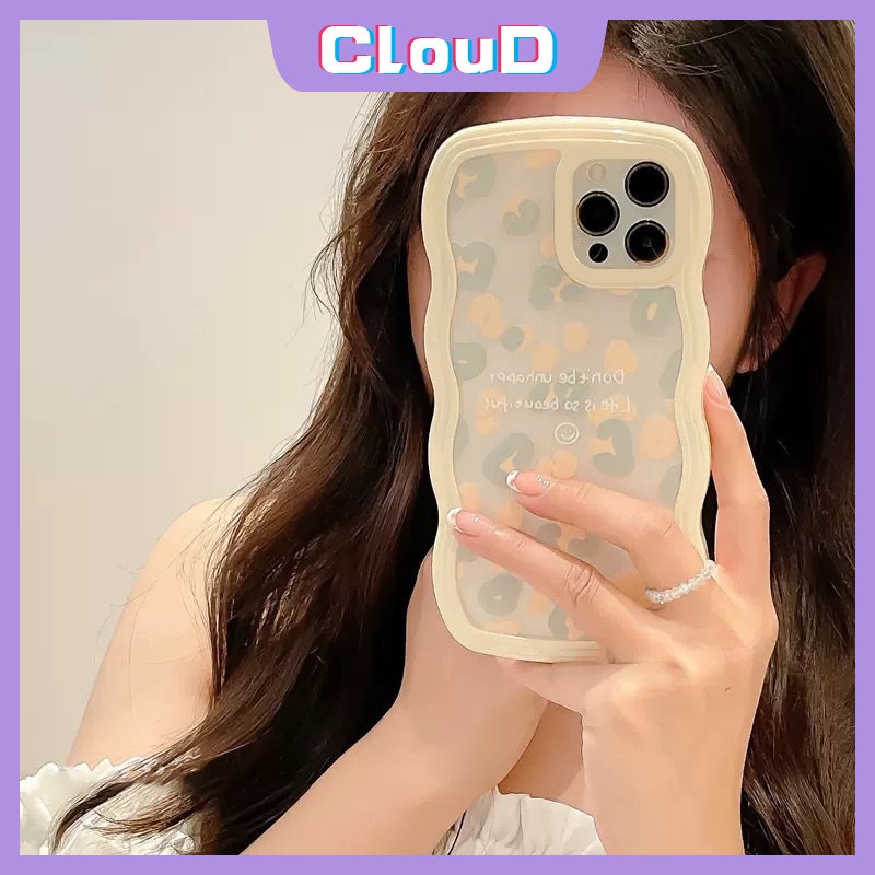 Wavy Edge Smile Soft Case Realme C30 C35 C15 C25Y C33 C12 C25 C17 9 9i 8I 7 8 10 5 7I 9Pro+C25S 5i 6i 8Pro C11 C20A C21 C21Y C20 C3 Shockproof Fashion Motif Leopard Phone Cover