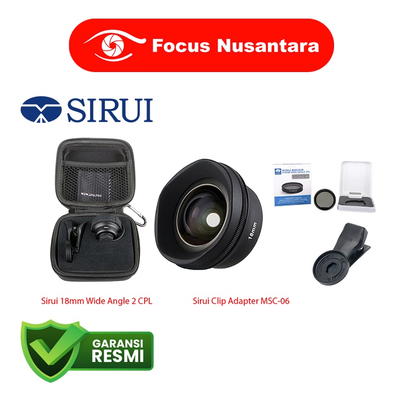 SIRUI 18mm Wide Angle2 Mobile Phone Auxiliary Lens (Black) + CPL + Clip Adapter MSC-06