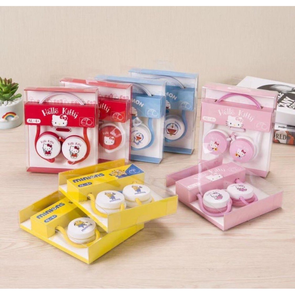 HANDSET BANDO LEHER KARAKTER AL-4+ |Earphone Bando MOTIF MINION/HELLO KITTY/DORAEMON PROMO SALE