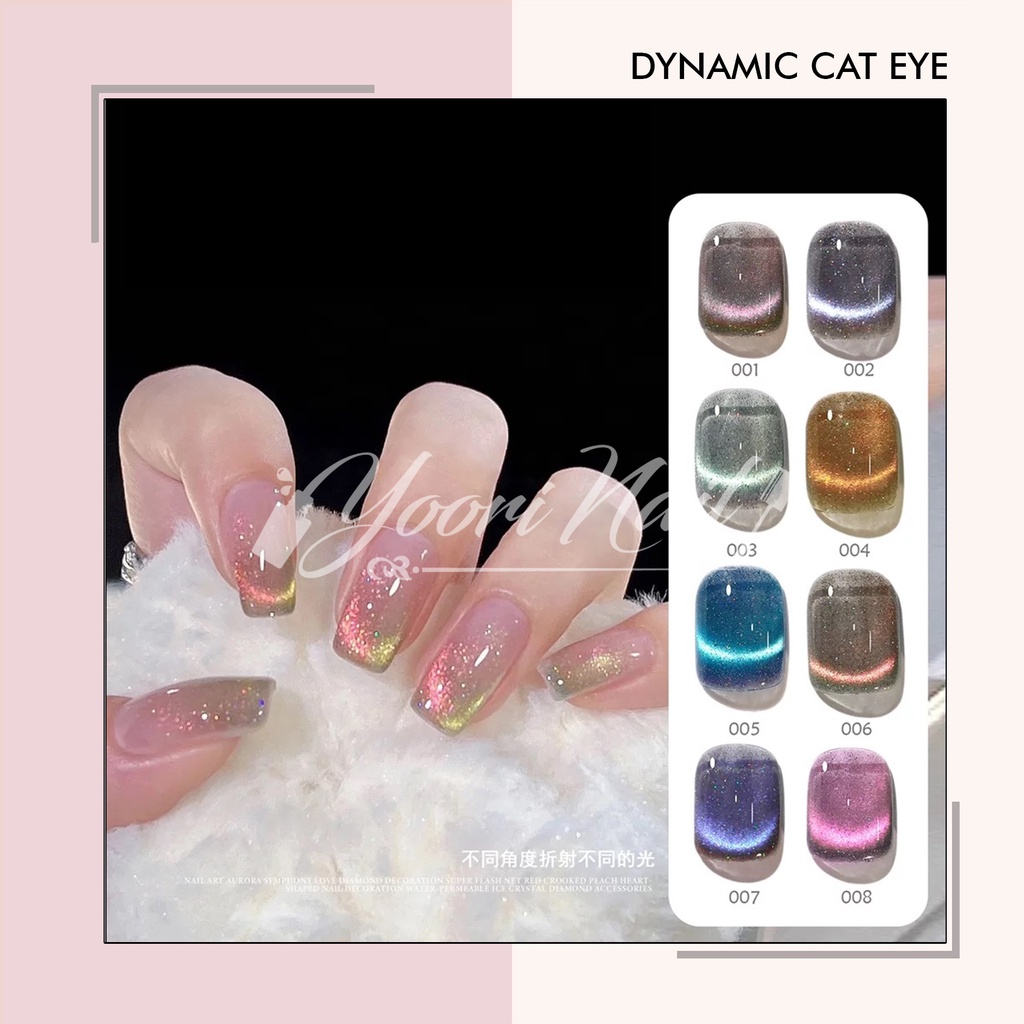 Dynamic cat eye misscheering gel kutek cateye gel polish nail art nailart dynamic