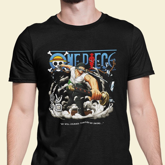 Kaos Anime One Piece Zoro Hitam Baju One Piece