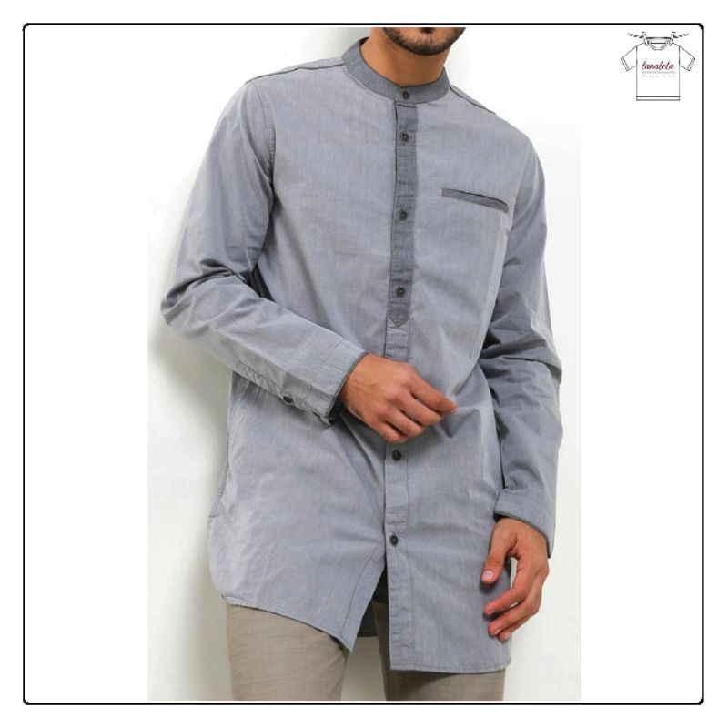 Kemeja Koko Kurta Pakistan CARDINAL Lengan Panjang Terbaru Slim Fit Original J1533.J.04