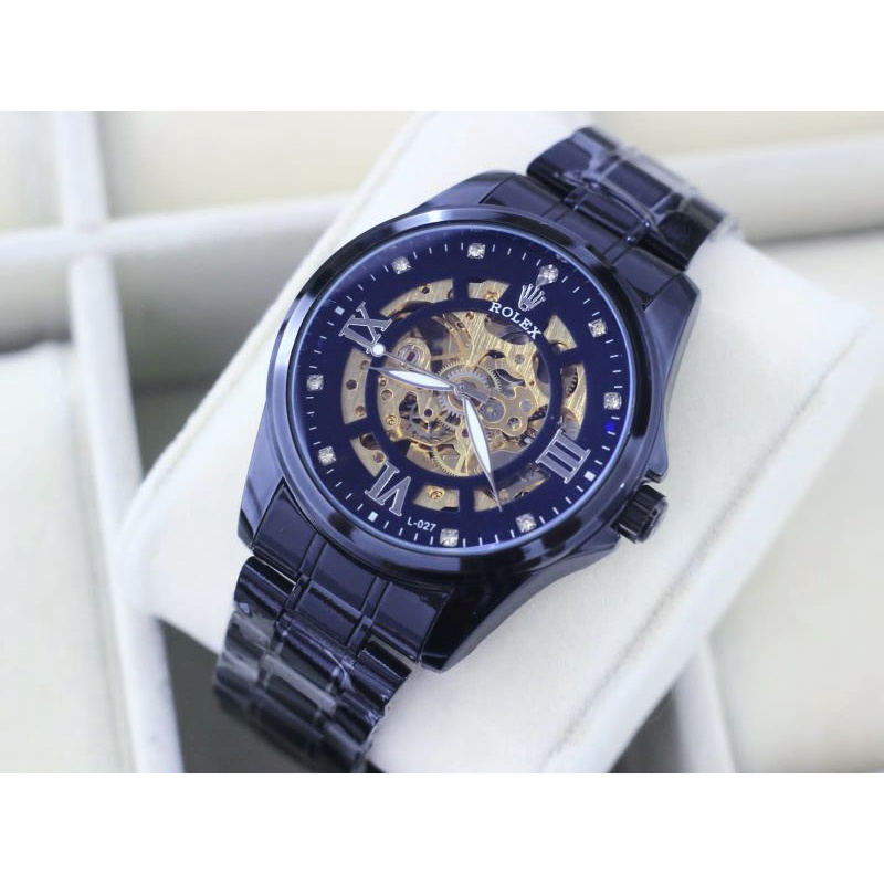 Jam Tangan BISA COD ROLEX AUTOMATIC RANTAI BODY BIRU Diameter 4,5 cm/ Jam Tangan Pria Fashion