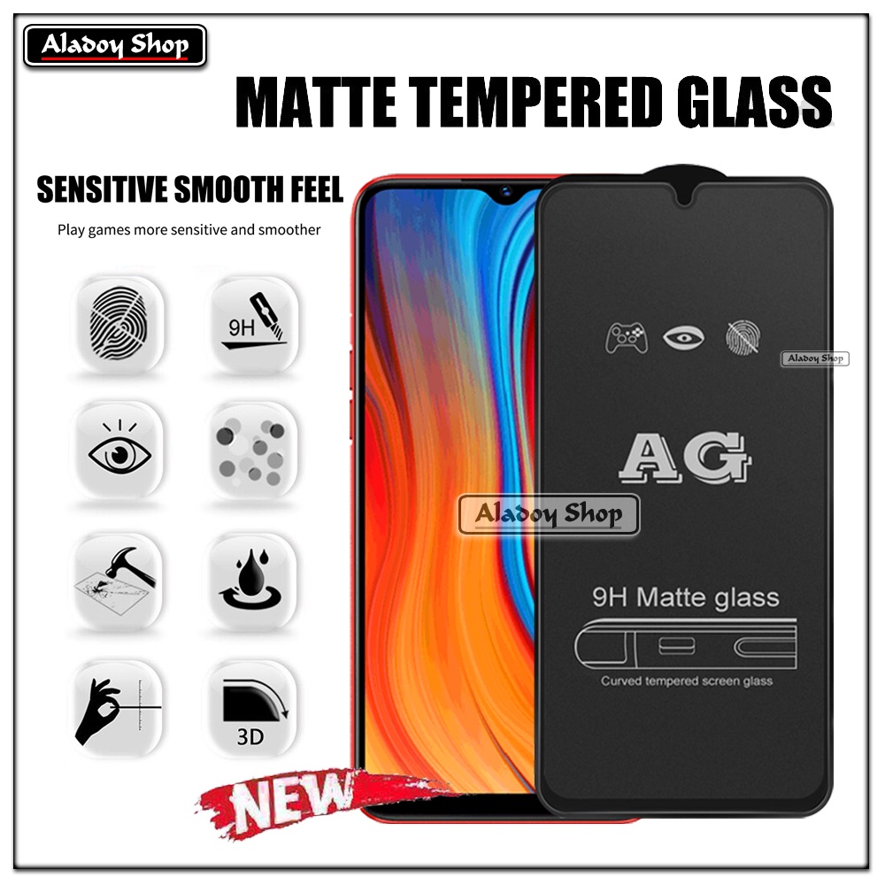 Paket 3IN1 Tempered Glass Layar Matte Anti Glare Realme C3 Free Tempered Glass Camera dan Skin Carbon