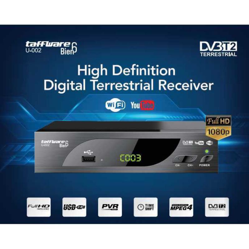 Taffware Bien6 Set Top Box TV Digital 1080P DVB-T2 U-002