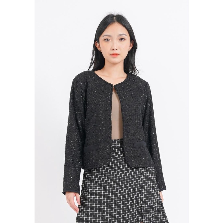 Mille Fleur - Coco Tweed Blazer 3 Colors | Blazer Wanita Kasual Korean Reguler Size Big Size Plus Si