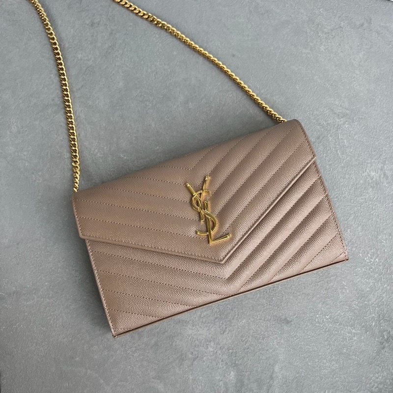 YSL monogram woc 22cm in taupe ghw