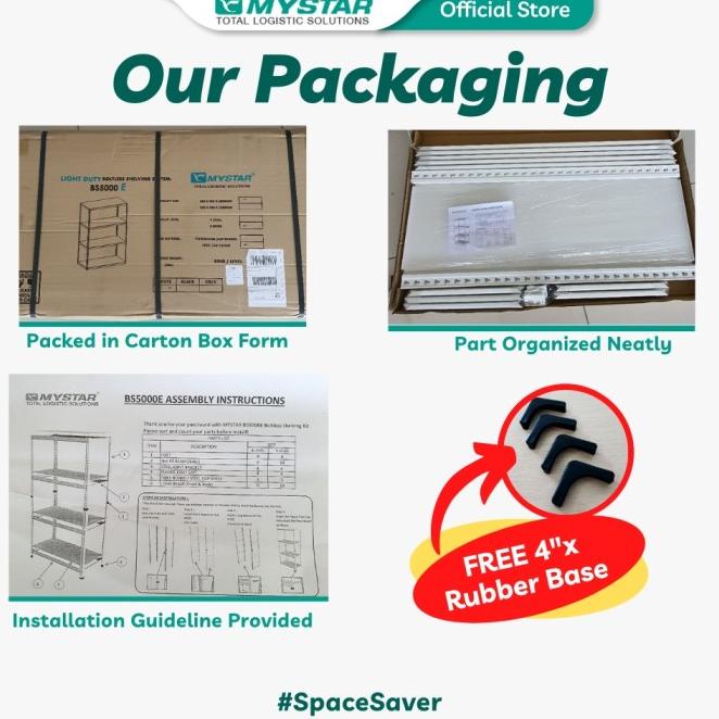 Rak Besi Boltless Mystar 45 X 120 X 180 Cm 4 Susun | Rak Gudang