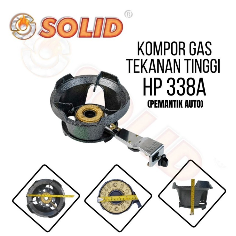 Kompor Gas Cor / Besi / Industri Tekanan Tinggi SOLID HP 338 AUTO