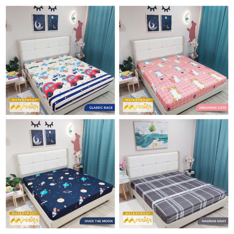 SPREI WATERPROOF 160X200 MONALISA ANTI AIR / SPREI WATERPROOF ANTI AIR QUEEN SIZE MONALISA