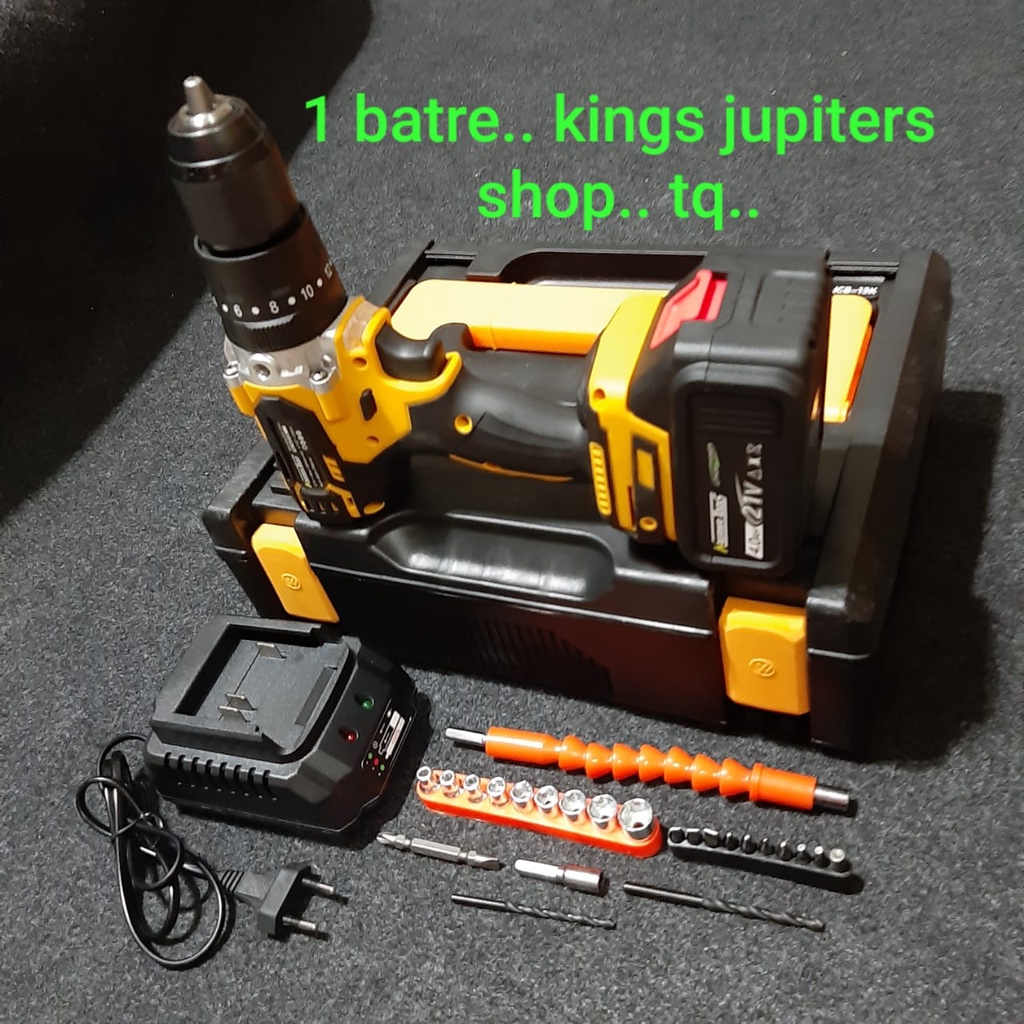 1 atau 2 batre NAGAWA NCB13K CORDLESS 21V MESIN BOR BATERE CORDLESS 21 VOLT CORDLESS BOR CORDLESS 21