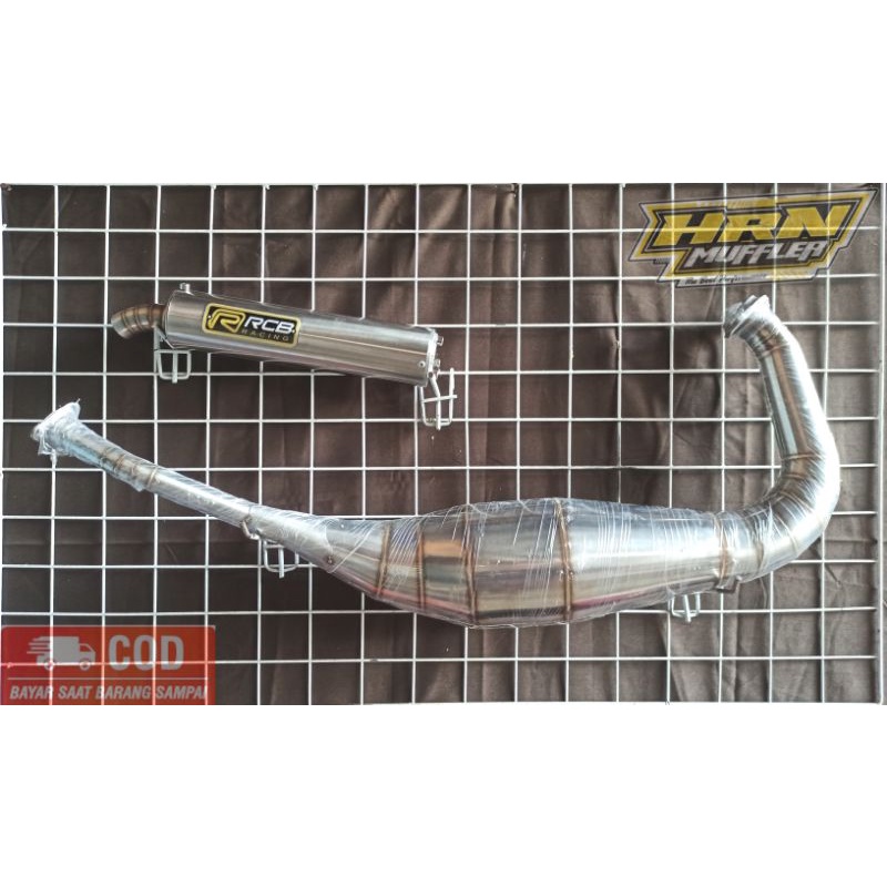 Ready Knalpot Racing Ninja 2Tak RCB Kolong Repsol Stainles Type Leher L PNP Ninja R , RR , SS