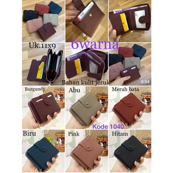 Dompet Pendek Lipat Kancing Bahan Bordir // Tempat Kartu dan Uang Cash // Dompet Mini