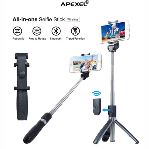 

Promo APEXEL Tongsis Selfie Tripod Mini dengan Bluetooth Shutter - Black Murah