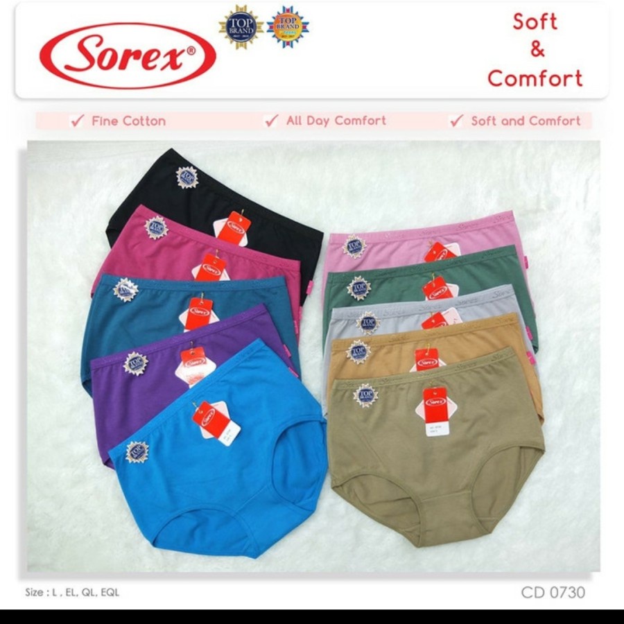1 Pcs Celana Dalam Wanita SOREX 0730 - MAXI Cutting - Soft &amp; Comfort CD Underwear - Pakaian Dalam Wanita Katun Cotton