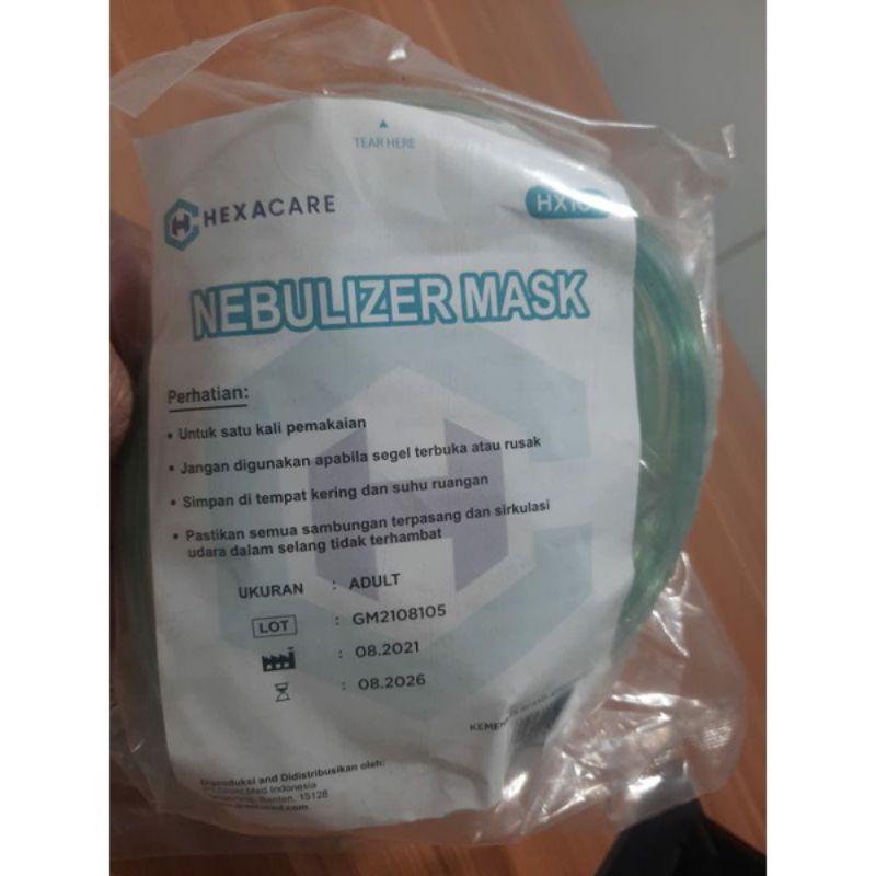 HEXACARE MASKER NEBULIZER DEWASA/ MASKER NEBULIZER DEWASA