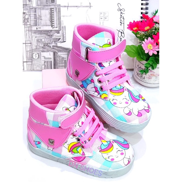 Sepatu Boots Anak Perempuan Sepatu Tali Anak Boot Anak Perempuan Murah Lucu Karakter Unicorn Tosca Juice