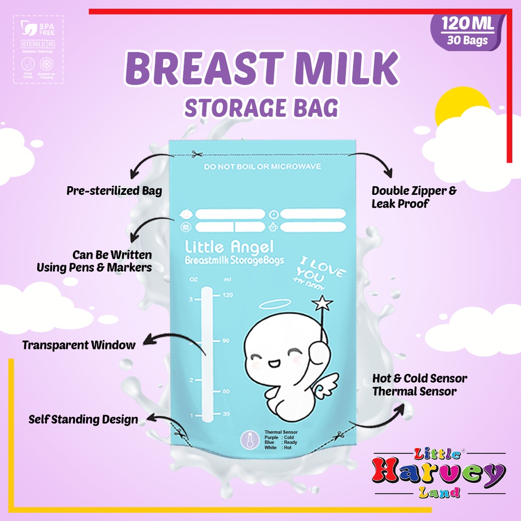 KANTONG ASI SUSU BAYI 200ml BABY BREAST MILK Storage Bag Sensor Thermal ASIP  30pcs