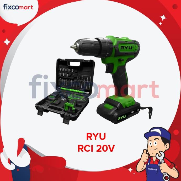 RYU Mesin Bor Tangan Cordless RCD 12V / Mesin Bor Baterai Portable fixco
