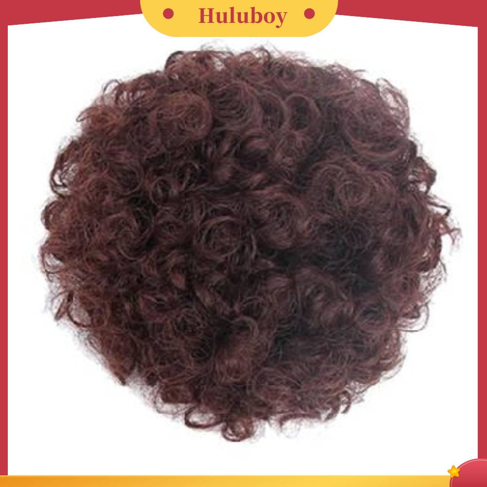 Wig Rambut Ekstensi Model Pendek Keriting Afro Bahan Sintetis Untuk Wanita