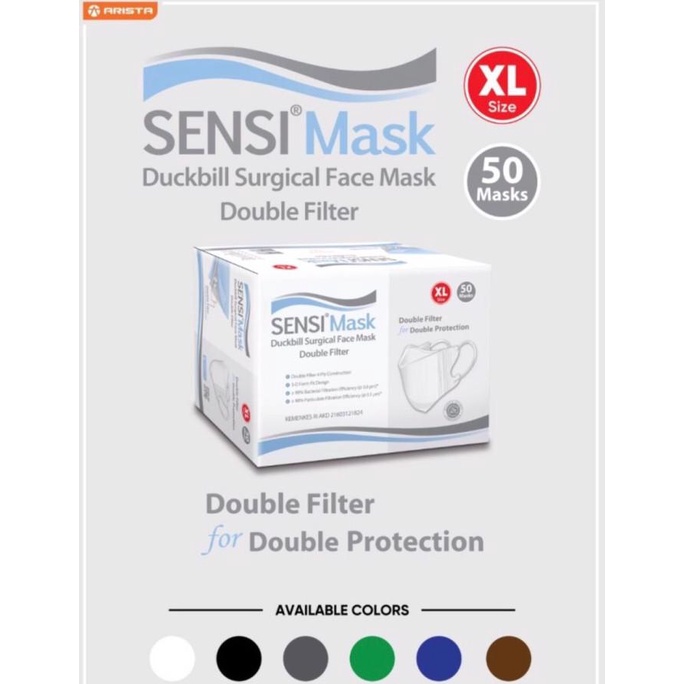 Masker Sensi Duckbill 4 ply Original Sensi isi 50 Xl (Extra Large)