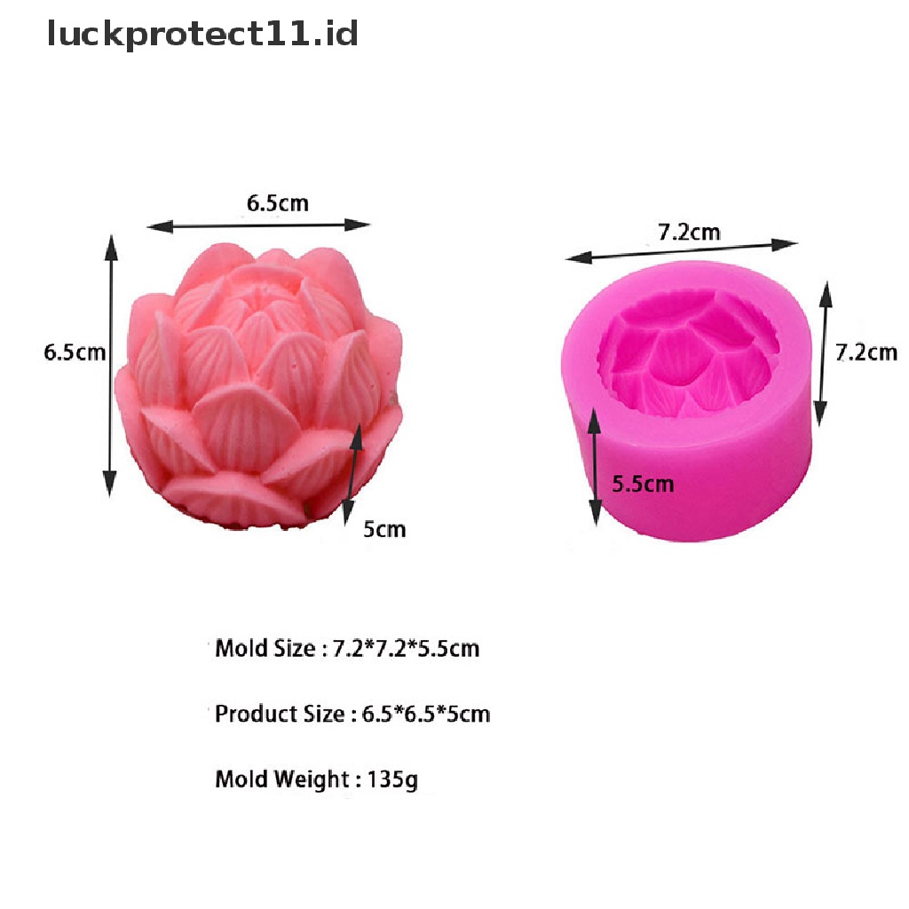 /Fashion Hot// Fashion// Cetakan Silikon 3D Lotus Bentuk Bunga Sabun Silicone Mold DIY.