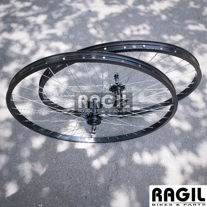 WHEELSET SEPEDA 26 UNITED VELG RIM RIMS HUB FREEHUB JARI JARI ALLOY HITAM LUBANG HOLE 36 36H DEPAN B