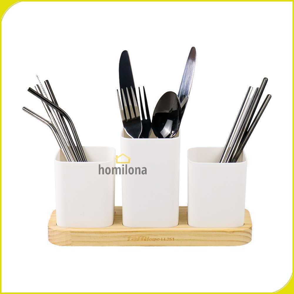 TaffHOME Rak Organizer Dapur Tempat Sendok Garpu 3 Gelas - LL251