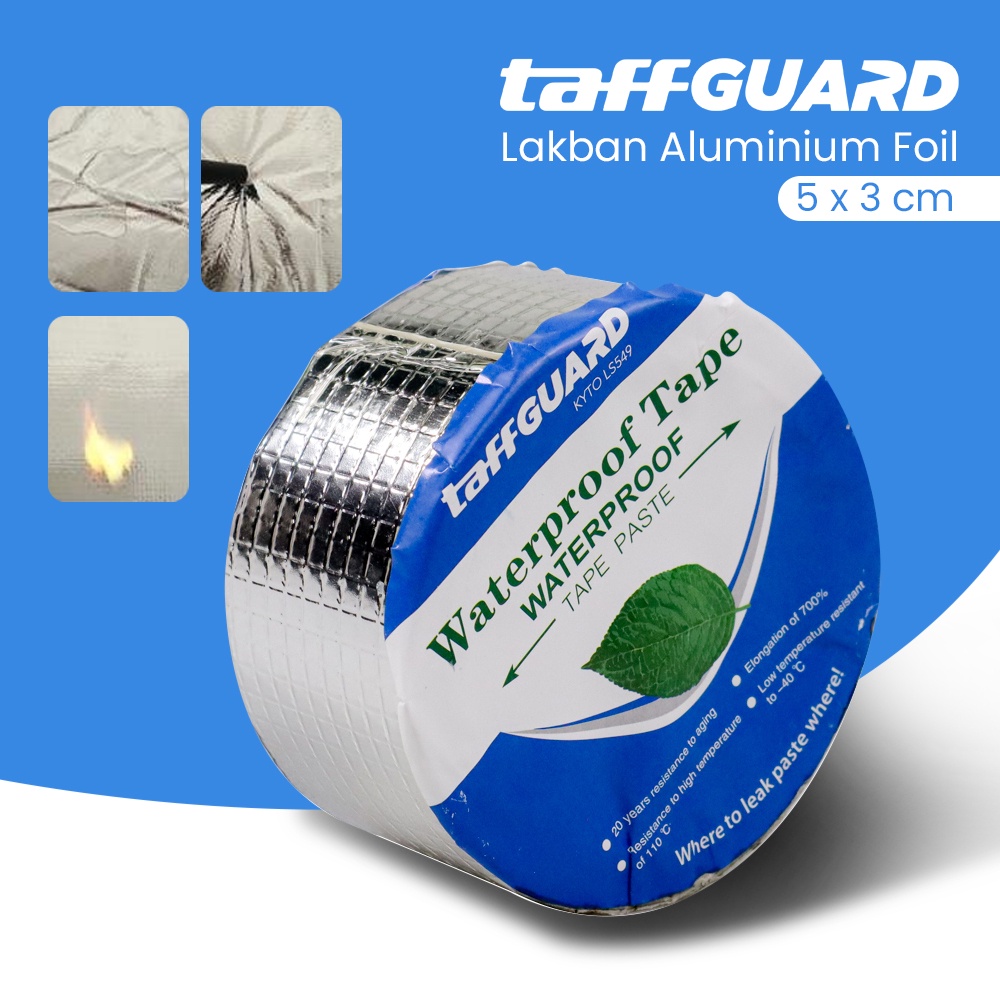 Lakban Aluminium Foil Butyl Super Adhesive Duct Tape Waterproof 5CM x 3M - LS549 - 7RHXFISV Silver