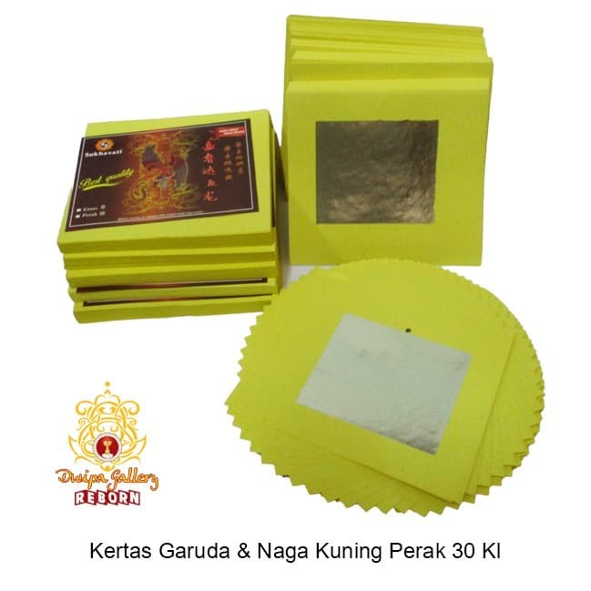 Kertas Sembahyang Garuda &amp; Naga Kuning Perak 30KI
