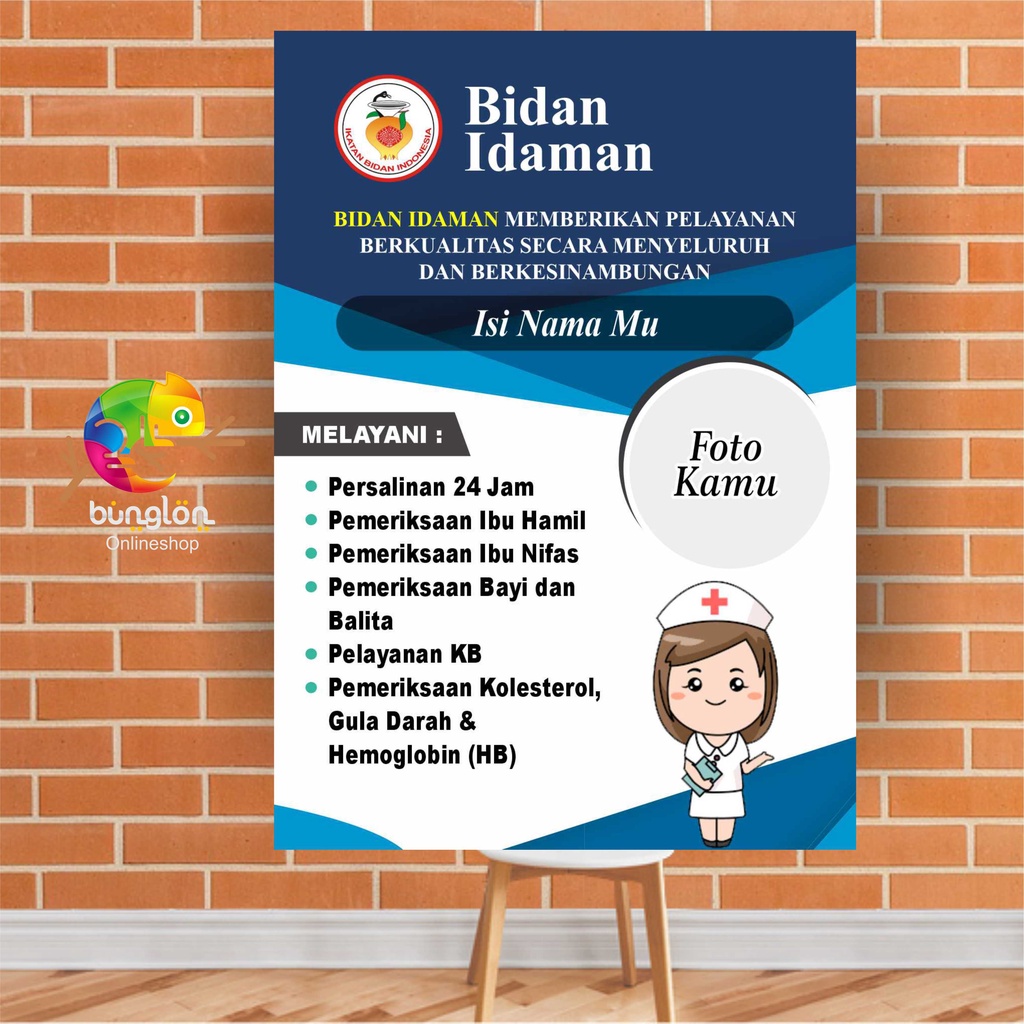 Poster Praktek Bidan Mandiri, Poster Praktek Bidan, Poster Praktek Dokter Reques Foto & Tulisan Mode