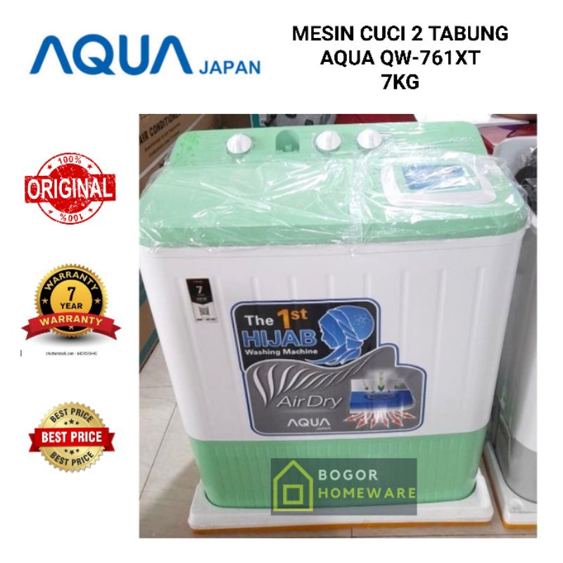 MESIN CUCI 2 TABUNG AQUA QW-761XT QW 761 XT 7KG