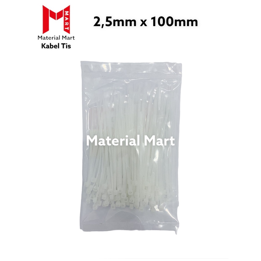 Kabel Ties Putih 10cm | Cable Ties | Kabel Tis Hitam 100mm 100 pcs | Material Mart