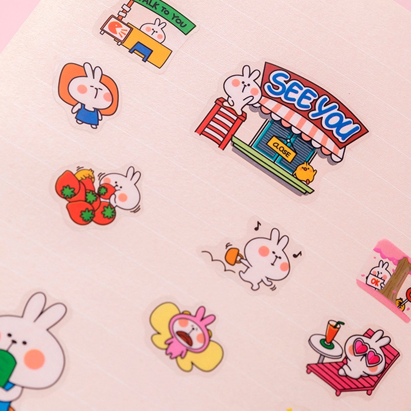 6lembar Stiker PVC Kartun Jepang Lovely Anak-Anak DIY Stiker Dapat Di Sobek Untuk Scrapbooking