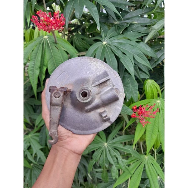 tutup kampas rem tromol depan yamaha v75 v80 robot superdeluxe ori set gigi nanas