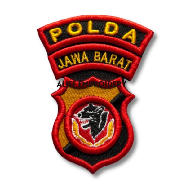 Bordiran Logo Polda Jabar/ Metro Jaya/ Jateng/ Banten Timbul / BORDIR 3D MURAH BERKUALITAS