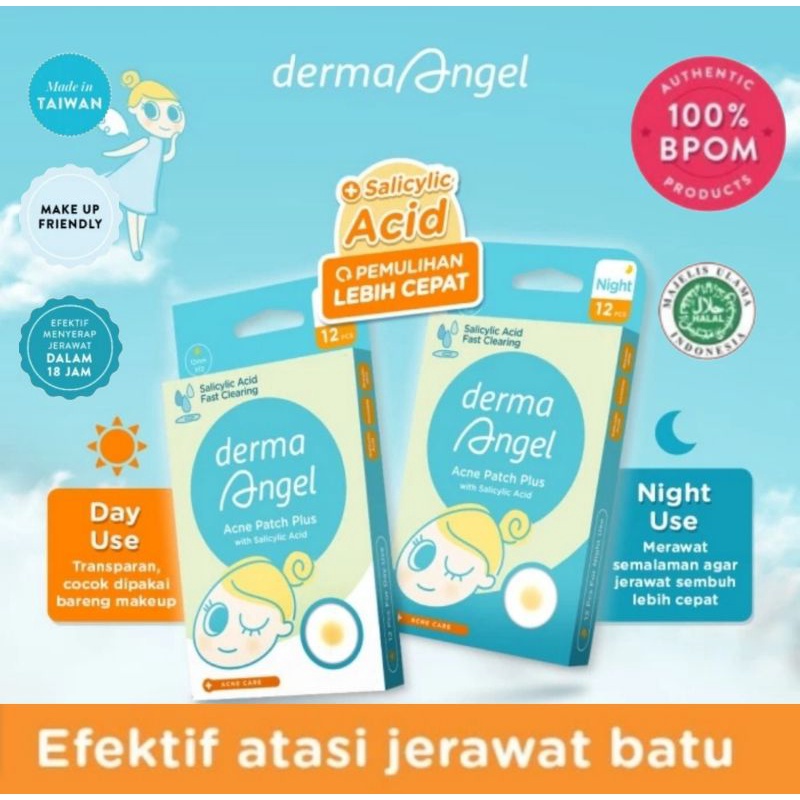 DERMA ANGEL ACNE PATCH PLUS with SALICYLIC ACID ISI 12'S