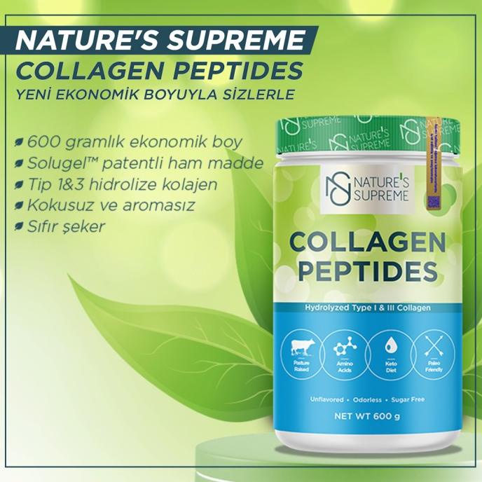 KOLAGEN HALAL TURKI 600gr 10.000mg NATURE'S SUPREME COLLAGEN PEPTIDES