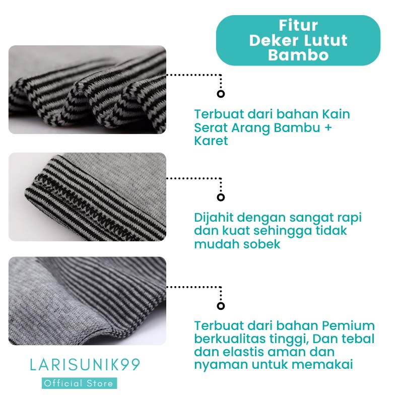 Deker Lutut Korset Kaki Pembalut Lutut Anti Rematik Bahan Serat Arang Bambu Alat Kesehatan