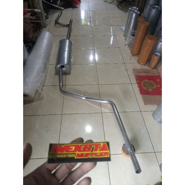 paket komplit knalpot tabung standar dan pipa bagian depan dan belakang mobil kijang super