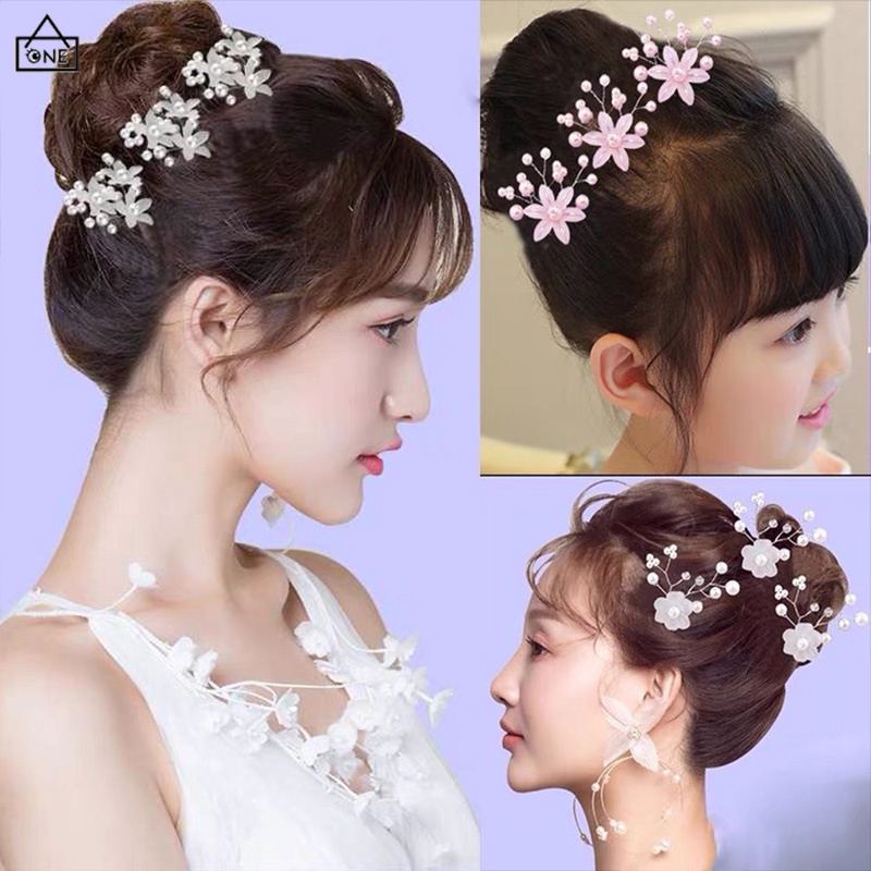 COD❤️Hairpin Tusuk Konde Sanggu Satu Bunga Jepit Rambut Warna Mutiara Bridal Hiasan Kepala Pernikahan Perhiasan Untuk Wanita Dan Anak Pernikahan Aksesoris