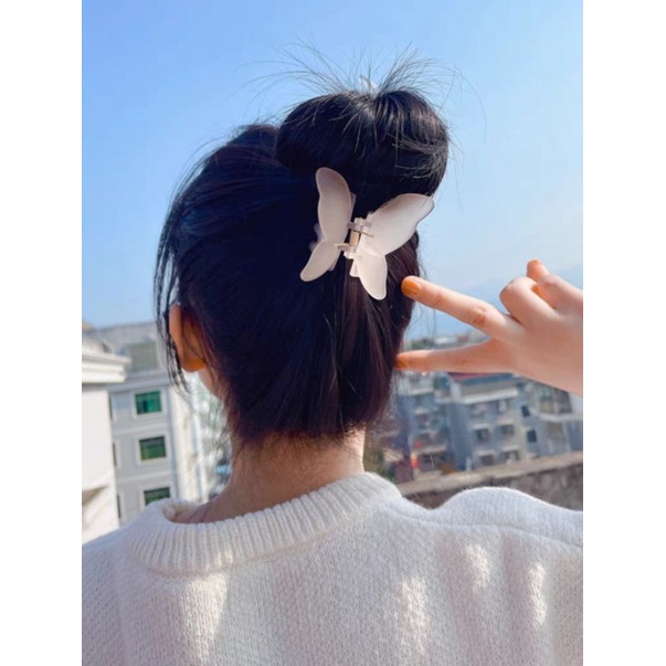 Jepit Rambut Korea 7.5cm Kupu Kupu Jedai Doff Kupu Jepitan Rambut Matte Butterfly Korean Hair Claw Doff Transparan