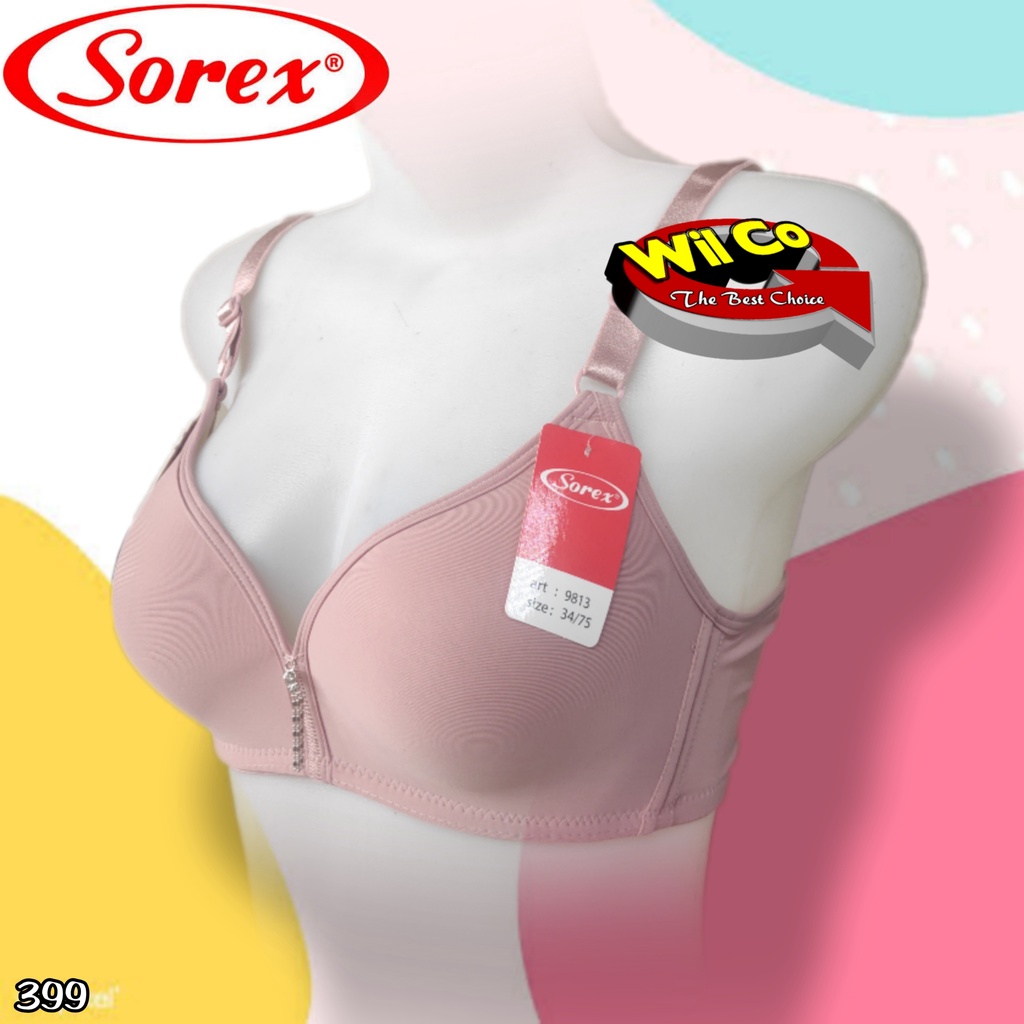 K399 - BRA/BH WANITA SOREX SILKY SOFT BUSA TANPA KAWAT CUP C SIZE 34 - 40 TIGA PENGAIT