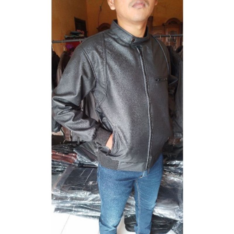 Jaket Pria Kulit Semi Model Ariel termurah Anti Air Anti Hujan Kualitas Super