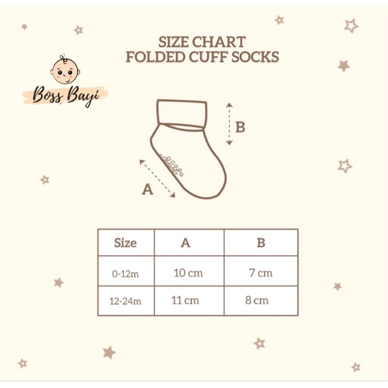 LITTLE PALMERHAUS Folded Cuff Socks / Kaos Kaki Bayi