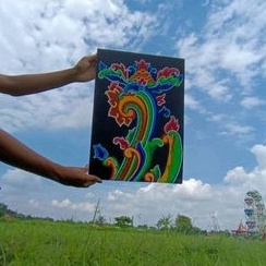 

Lukis canvas ornamen majapahit