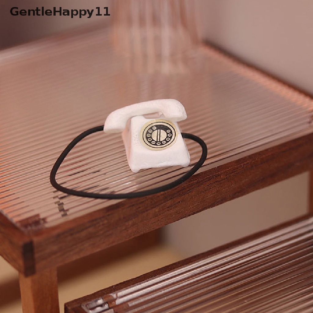 GentleHappy Dollhouse Miniture Simulation Retro Telephone Model Home Furniture Decoration Accessories For Kids Toys Gift id